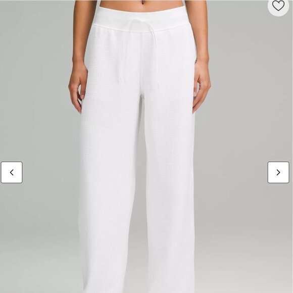 Lululemon Textured High-Rise Wide-Leg Track 32" Pant - White - Picture 2 of 6